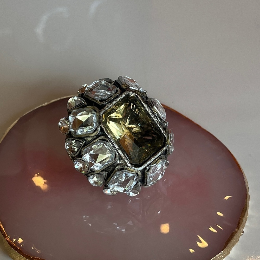 Silver and Crystal large Statement Ring